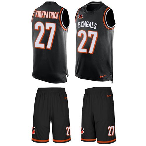 Nike Bengals #27 Dre Kirkpatrick Black Team Color Men's Stitched NFL Limited Tank Top Suit Jersey - Click Image to Close